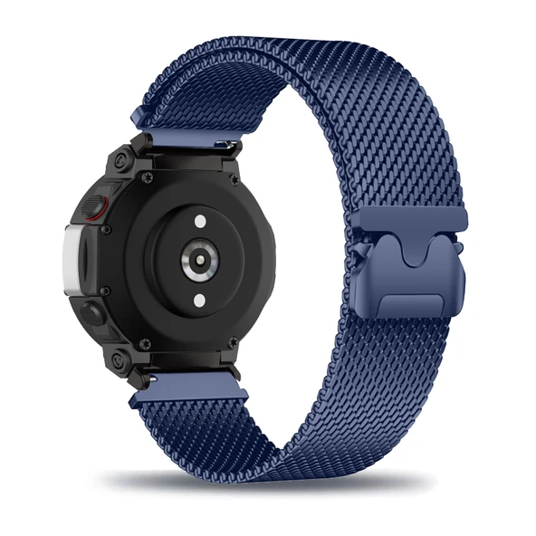 Amazfit T-Rex 2 için Milanese Metal Kordon - Koyu Mavi