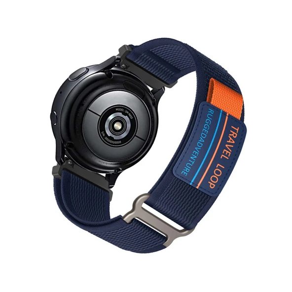 Samsung Gear Sport/S2 Classic/Galaxy Watch 42mm için Koyu Mavi Naylon Kordon
