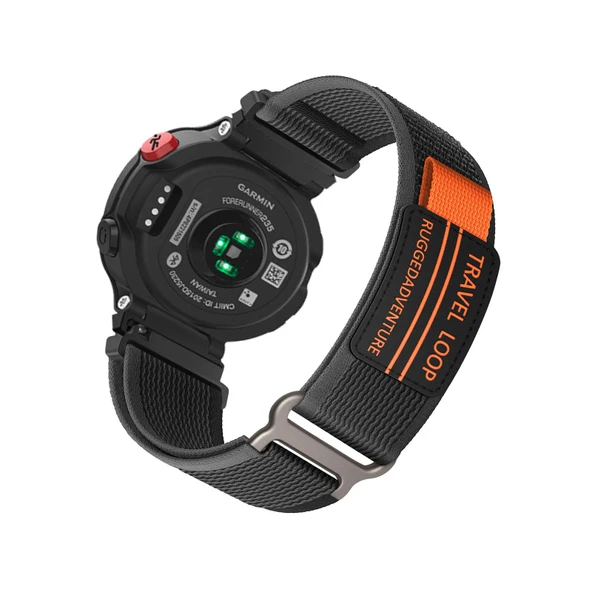 Garmin Forerunner 220/230/235/735xt/620/630 Uyumlu Gri Siyah Naylon Saat Kordonu