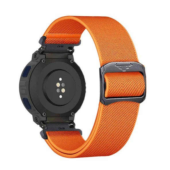 Amazfit Active Edge için Turuncu Naylon Elastik Saat Kordonu
