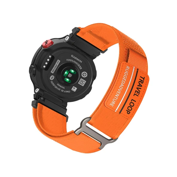 Garmin Forerunner 220/230/235/735xt/620/630 Uyumlu Turuncu Naylon Saat Kordonu - 1
