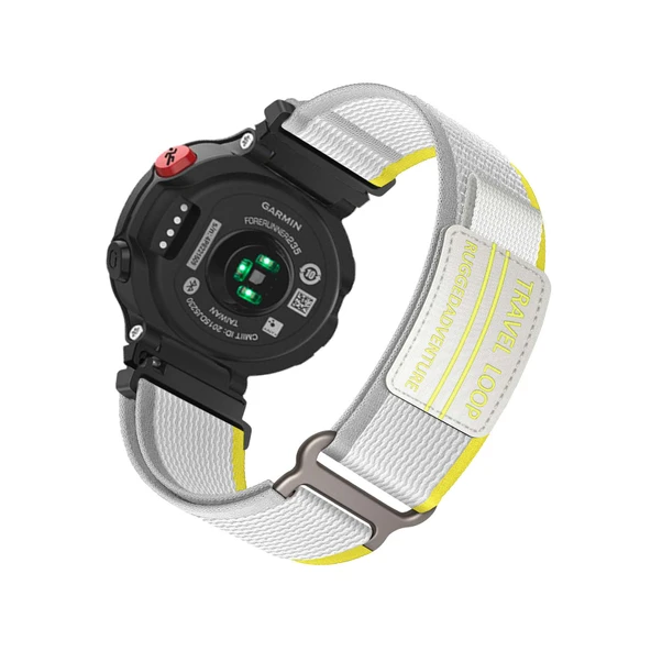 Garmin Forerunner 220/230/235/735xt/620/630 Uyumlu Beyaz Sarı Naylon Saat Kordonu