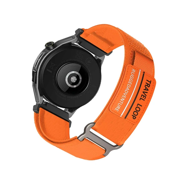 Amazfit Cheetah Round/Pro/Balance Dokuma Naylon Yedek Kordon - Turuncu