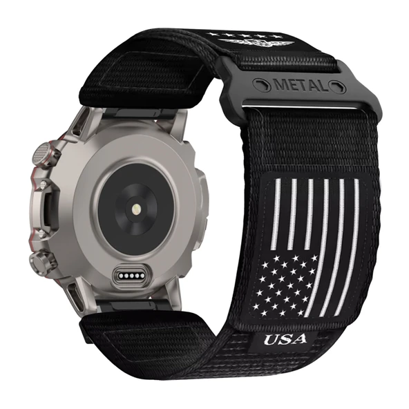 Amazfit Falcon için Naylon Cırt Cırtlı Kordon - Siyah
