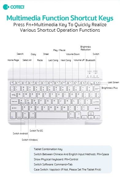 Bluetooth Klavye - Siyah - Evrensel - Akıllı - 6