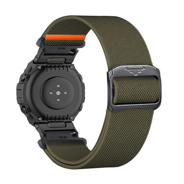 Amazfit T-Rex/T-Rex Pro Uyumlu - Yeşil Renkli Elastik Naylon Kordon