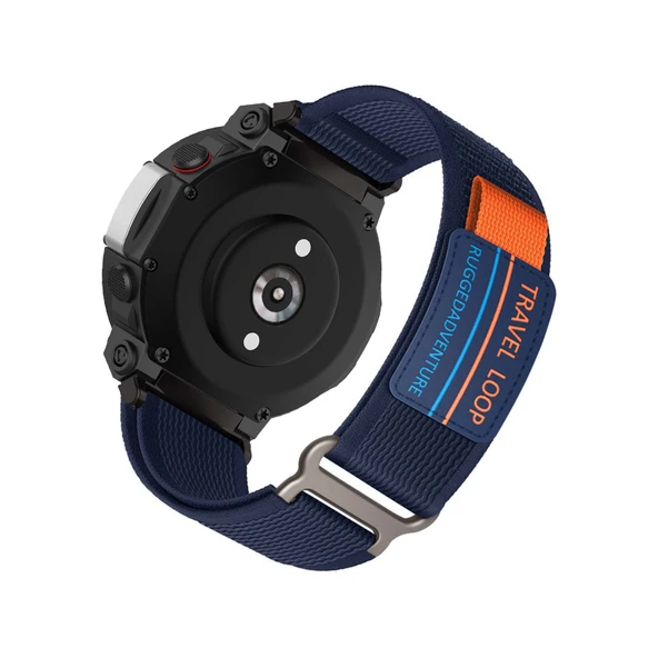Amazfit T-Rex Ultra için Naylon Cırt Cırtlı Fitness Bileklik - Mavi