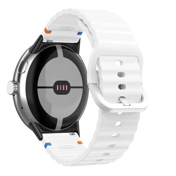 Google Pixel Watch 3 45mm için Silikon Kordon - Beyaz