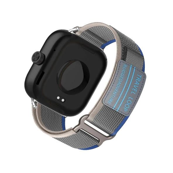 Xiaomi Redmi Watch 4 Örme Naylon Loop Kordon - Gri Mavi