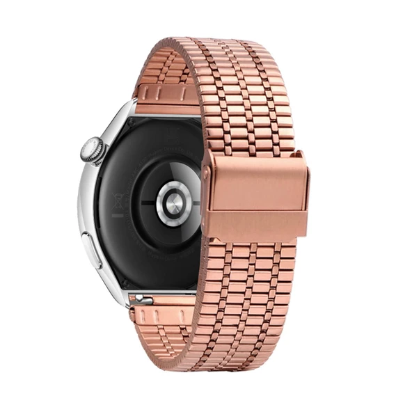 Huawei Watch GT 2e/GT 2 Pro/GT Runner 46mm için Paslanmaz Çelik Örgü Kordon - Rose Gold