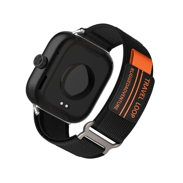 Xiaomi Redmi Watch 4 Örme Naylon Loop Kordon - Siyah Turuncu