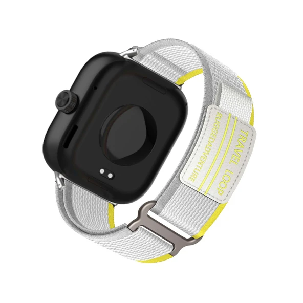 Xiaomi Redmi Watch 4 Örme Naylon Loop Kordon - Beyaz Sarı