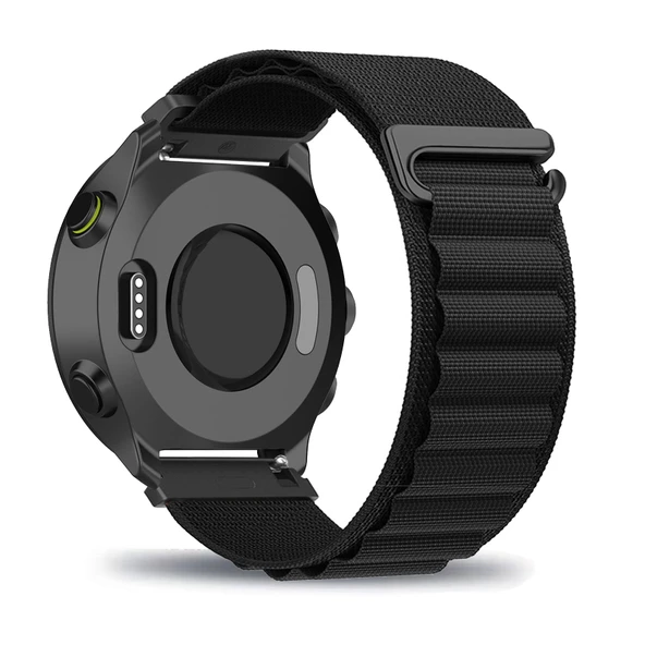 Garmin Forerunner 245/55/645/245 Music Akıllı Saat için Naylon Kordon - Siyah