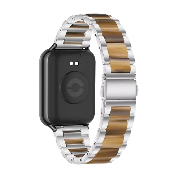 Xiaomi Mi Band 8 Pro/9 Pro Uyumlu Reçine Bileklik - Gümüş Amber