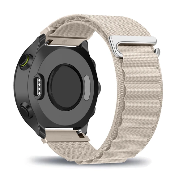 Garmin Forerunner 245/55/645/245 Music Akıllı Saat için Naylon Kordon - Bej