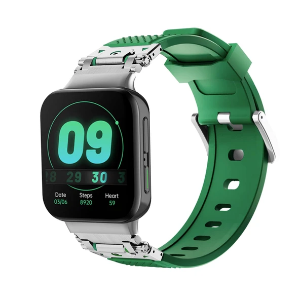 OPPO Watch 41mm Gümüş Yeşil Metal Silikon Kordon