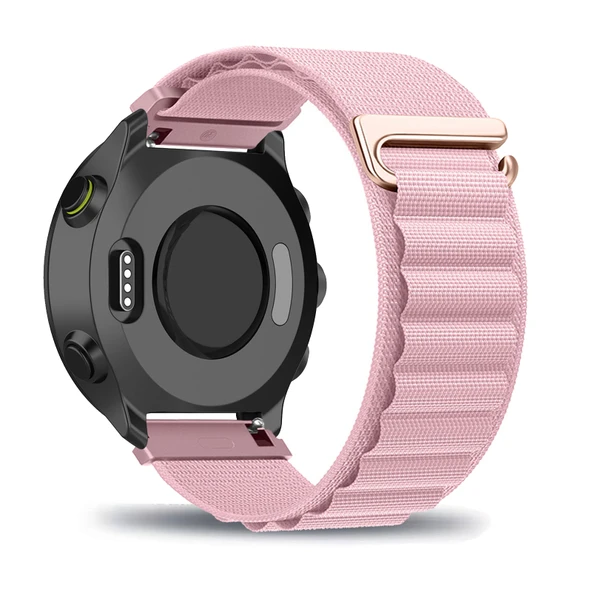 Garmin Forerunner 245/55/645/245 Music Akıllı Saat için Naylon Kordon - Pembe