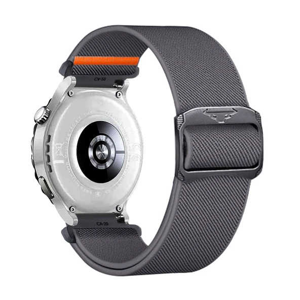 Huawei Watch GT 3 Pro 43mm için Elastik Naylon Kordon - Gri
