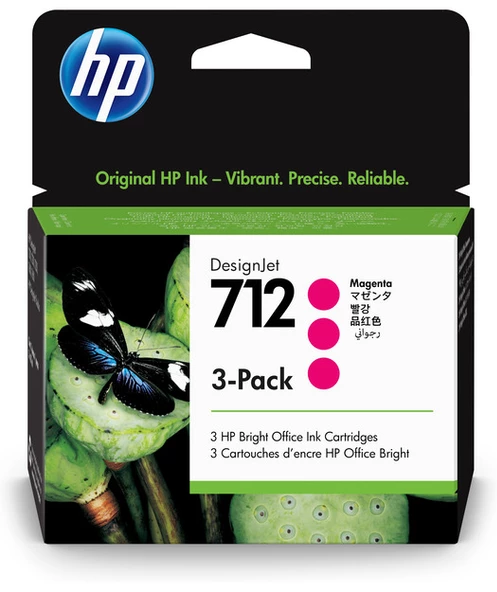 HP 3ED78A 712 3-Pack 29-ml Magenta Desig ürün görseli