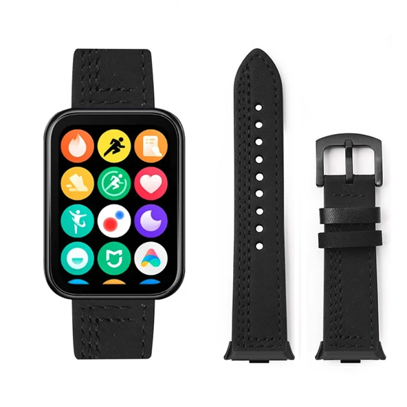 Xiaomi Redmi Watch 4/Band 8 Pro Uyumlu Deri Kordon - Renk E
