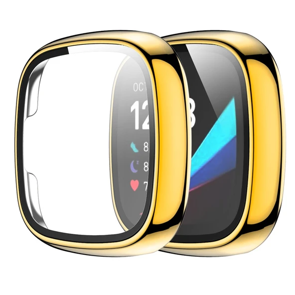 FITBIT Versa 3/Sense Darbe Emici İnce Bumper Kılıf - Altın