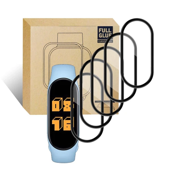Xiaomi Mi Band 7 Ekran Koruyucu - 9H Temperli Cam - HD Şeffaf - 5'li Paket