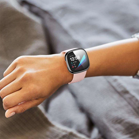 FITBIT Versa 3/Sense Darbe Emici İnce Bumper Kılıf - Gri - 4