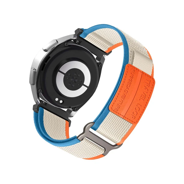 Xiaomi Mi Watch/Mi Imilab Dokuma Naylon Yedek Kordon - Bej Turuncu