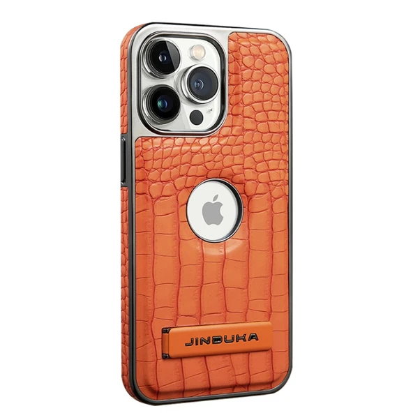 iPhone 14 Uyumlu Timsah Desenli Turuncu TPU Kılıf - 6.1 inç