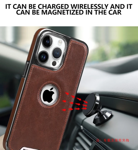 iPhone 15 Vegan Deri Kılıf - Siyah - 8