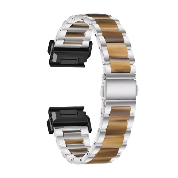 Garmin Descent Mk2S/Instinct 2S için Reçine Bileklik - Gümüş Kehribar