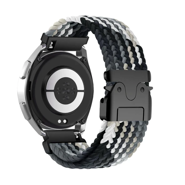 Xiaomi Mi Watch S3 için Siyah Beyaz Naylon Spor Kordon