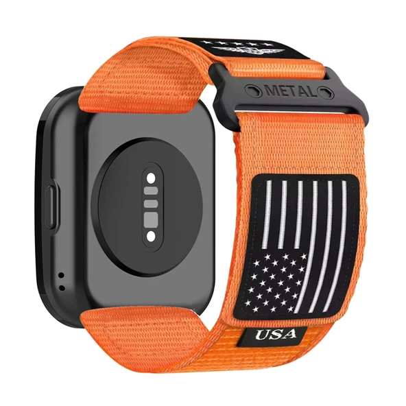 Amazfit Bip 5 için Naylon Cırt Cırtlı Kordon - Turuncu