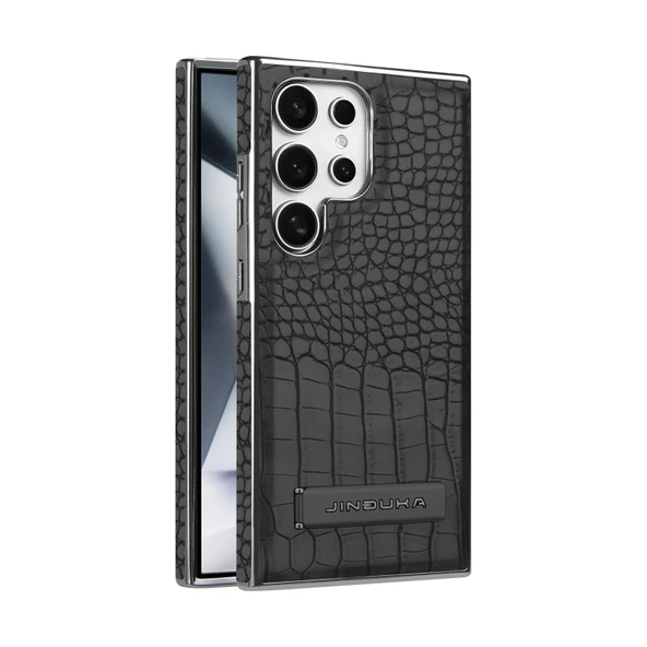 Samsung Galaxy S25+ Uyumlu Siyah Timsah Desenli Kılıf