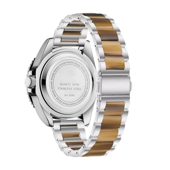 22mm Hızlı Çıkarılabilir Reçine Saat Kordonu - Gümüş Kehribar