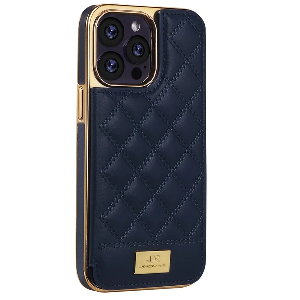 iPhone 15 Pro Max Uyumlu İnce Deri Cüzdanlı Telefon Kılıfı - Mavi