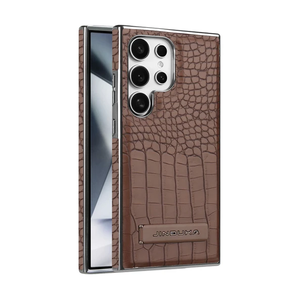 Samsung Galaxy S24 Ultra Uyumlu Kahve Timsah Desenli Kılıf