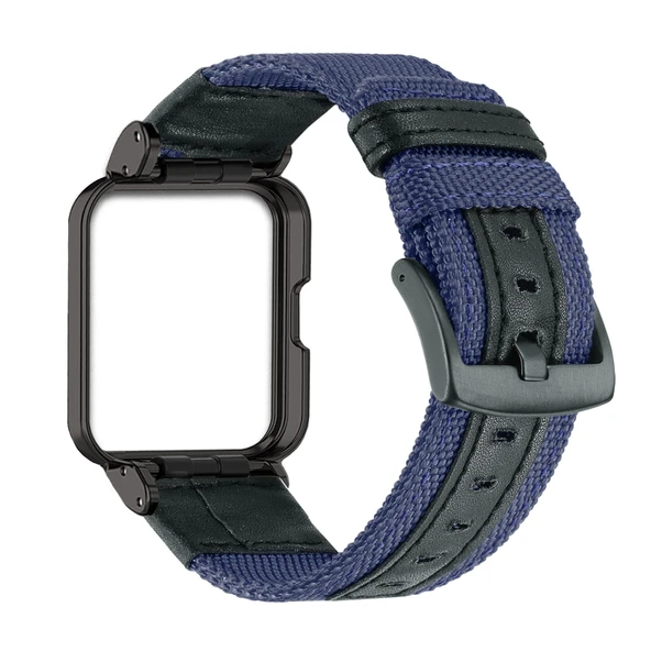 Xiaomi Redmi Watch 2 Lite Uyumlu Mavi Naylon Deri Kordon
