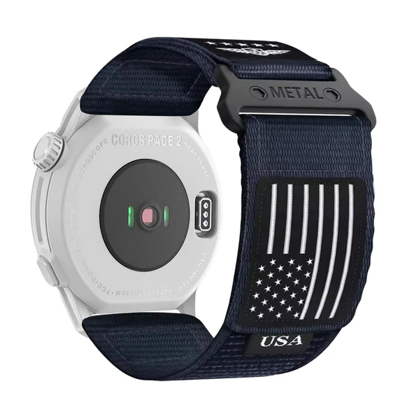 COROS PACE 2/APEX 42mm için Naylon Cırt Cırtlı Kordon - Mavi