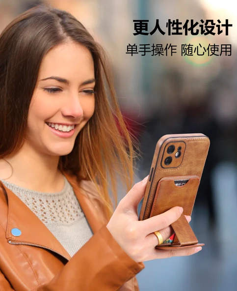 iPhone 15 Plus Uyumlu Kartlıklı Deri Cüzdan Kılıf - Mavi - 4