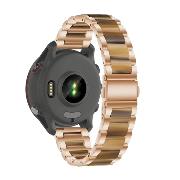 Garmin Forerunner 265S (42mm) Uyumlu Reçine Kordon - Şampanya Amber