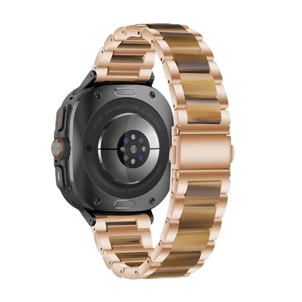 Samsung Galaxy Watch Ultra 47mm Uyumlu Reçine Bileklik - Şampanya Amber