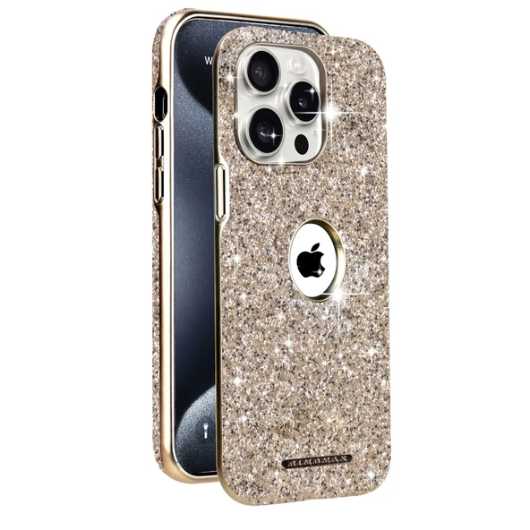Manyetik Simli iPhone 13 Pro Max Kılıf - Altın