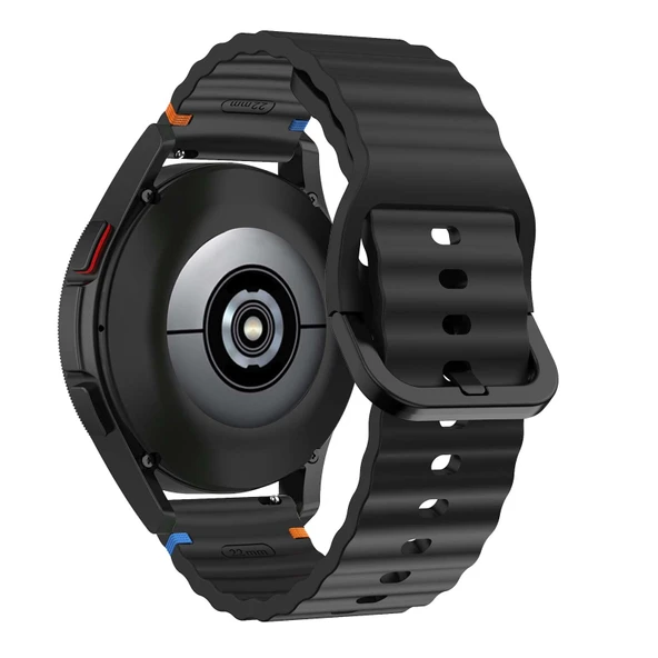 Samsung Galaxy Watch 6 Classic 43mm/47mm için Silikon Kordon - Siyah