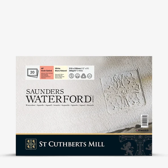Saunders Waterford Hot Pressed 31x23cm 300gr 20 Yaprak Profesyonel Suluboya Blok / 45930001011C