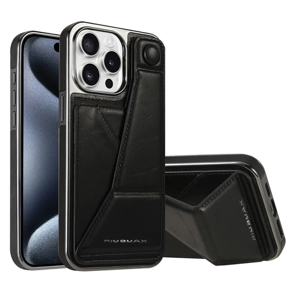 iPhone 13 Uyumlu Kartlıklı ve Standlı Deri Cüzdan Kılıf - Mavi - 11