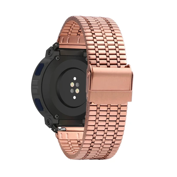 Amazfit Active Edge için Paslanmaz Çelik Örgü Kordon - Rose Gold
