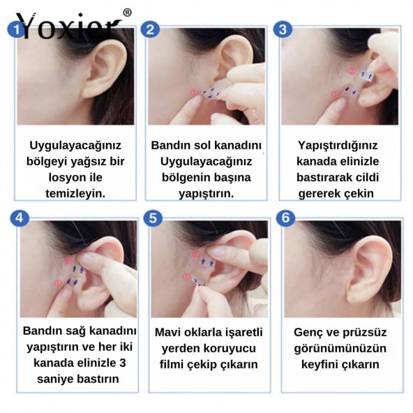 Ultra Şeffaf (Görünmez) Yüz Germe ve İnceltme Bandı - 4