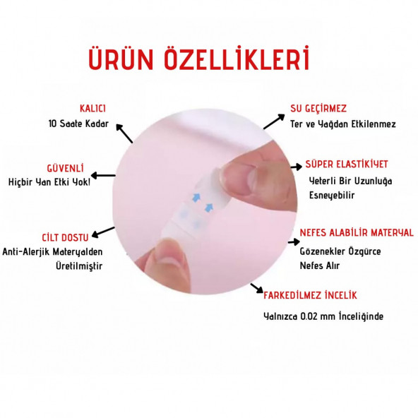 Ultra Şeffaf (Görünmez) Yüz Germe ve İnceltme Bandı - 5