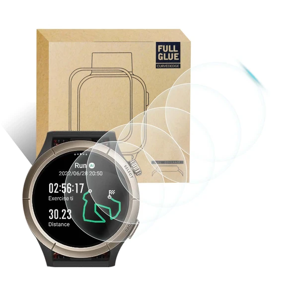 Amazfit Cheetah Pro Ekran Koruyucu - 9H Temperli Cam - Oleofobik Kaplama - Şeffaf - 5'li Paket